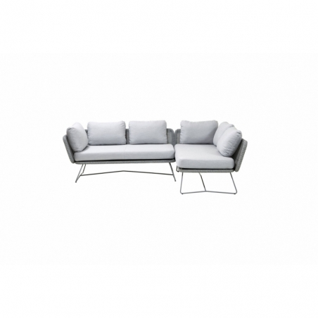 Sofa angle droit 3 places HORIZON gris clair