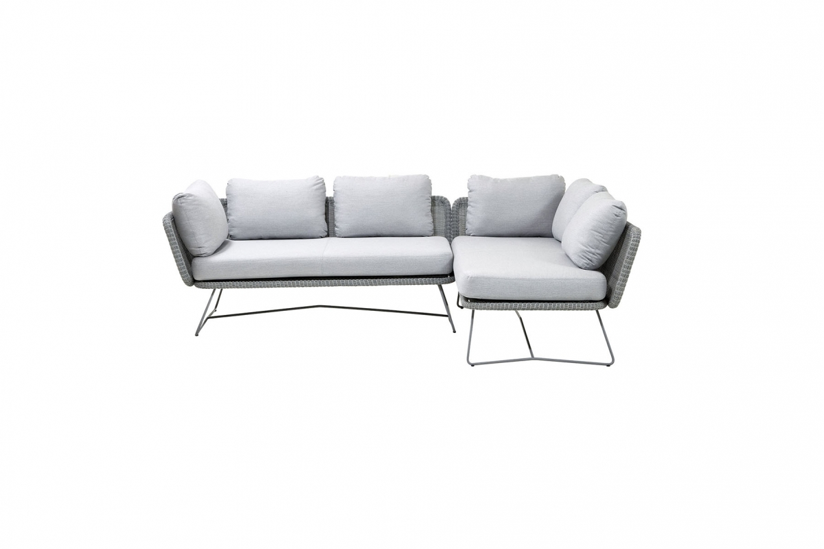 Sofa angle droit 3 places HORIZON gris clair