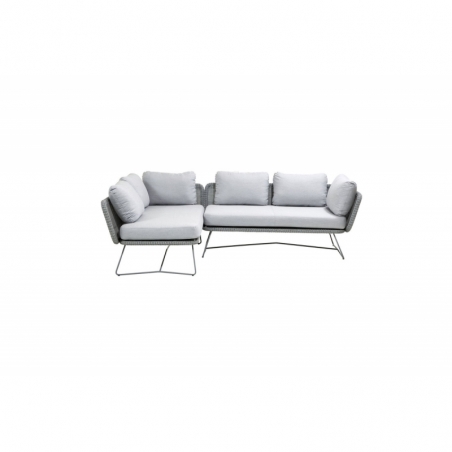 Sofa angle gauche 3 places HORIZON gris clair