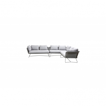 Sofa angle droit 5 places HORIZON gris clair