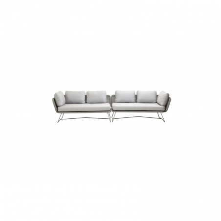 Sofa 4 places HORIZON gris clair