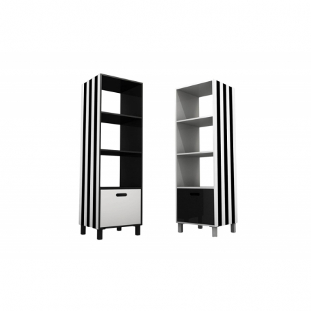 Etagère rayures SIMBOLO Noir et blanc