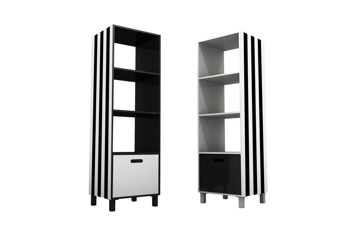 Etagère rayures SIMBOLO Noir et blanc