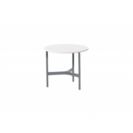 Table TWIST ronde Ø45cm pieds alu Light grey White