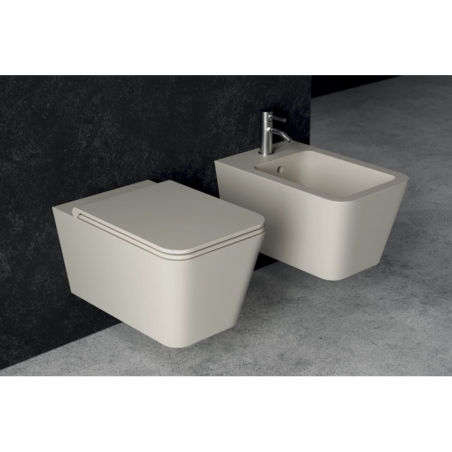 Bidet suspendu HIDE SQUARE 55x35cm Blanc mat